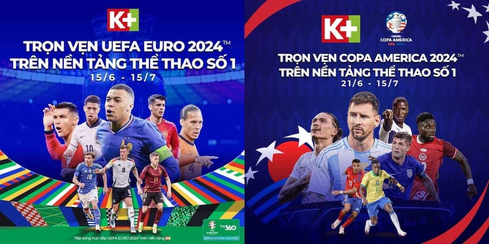 Xem trực tiếp giải Euro 2024 trên kênh K+