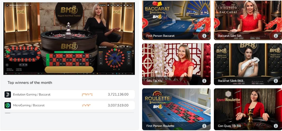 Các trò chơi hấp dẫn tại Casino tiền thật online