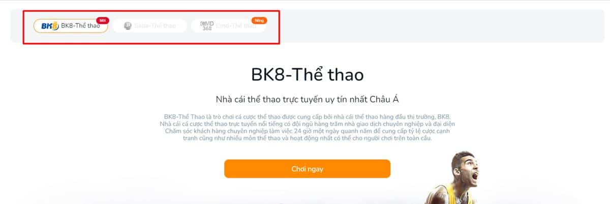 Chọn sảnh thể thao